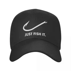 Classic Fishing Just Fish It Baseball Cap for Men Women Breathable Fisherman Dad Hat Performance Snapback Caps Sun Hats