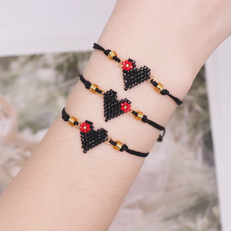 European and American simple and cute love miyuki bracelet hand-woven bohemian cross-border special for adjustable hands