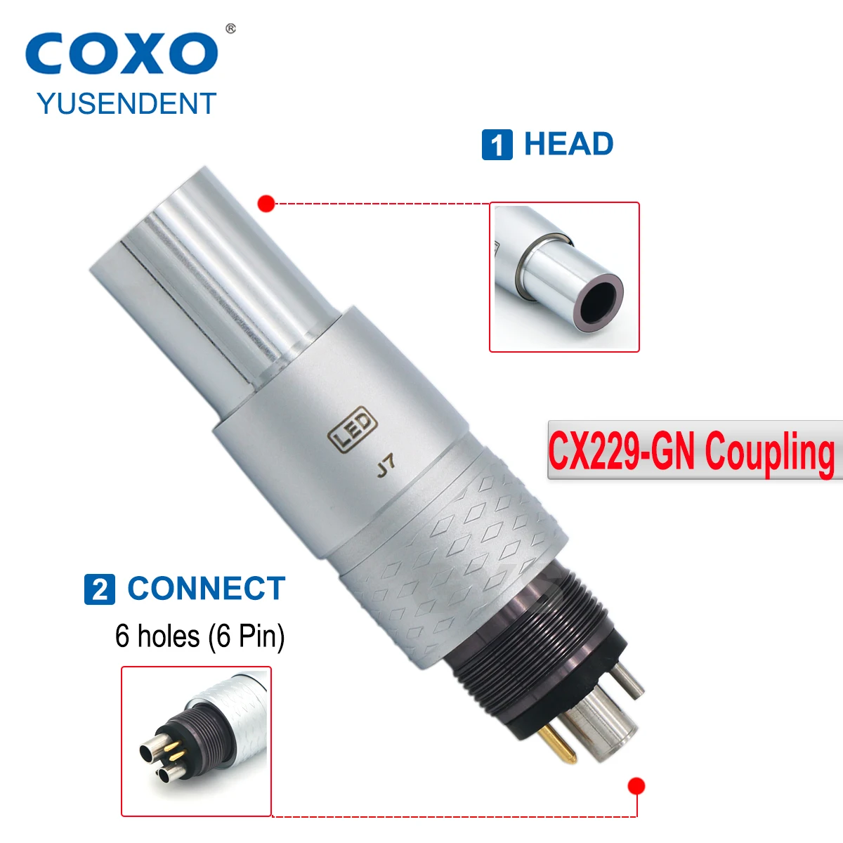 COXO Dental 6 Pin LED Coupling LED Bulb For Fiber Optic High Speed Handpiece Fit KAVO NSK WH SIRONA Dentist Instruments Tools