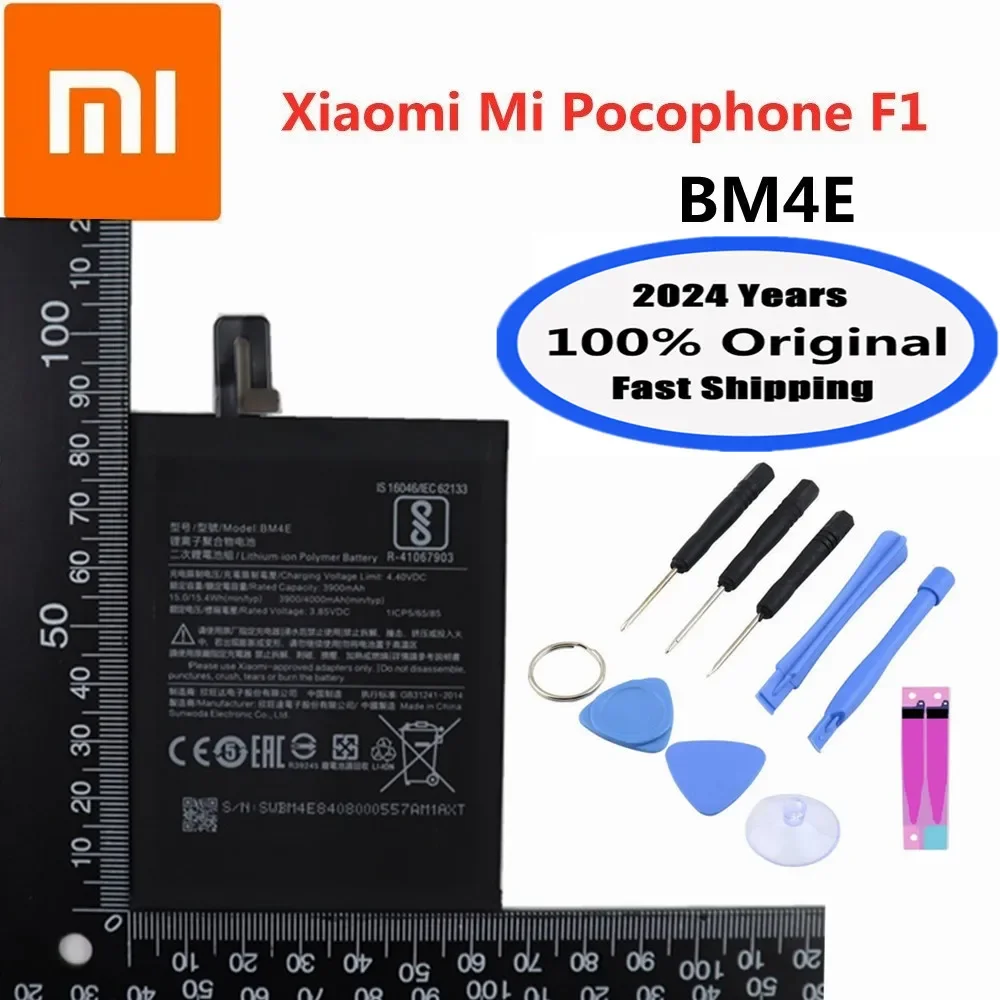 

2024 Years 4000mAh BM4E Original Battery For Xiaomi MI Pocophone F1 POCO F1 Phone Replacement Battery Bateria Fast Shipping