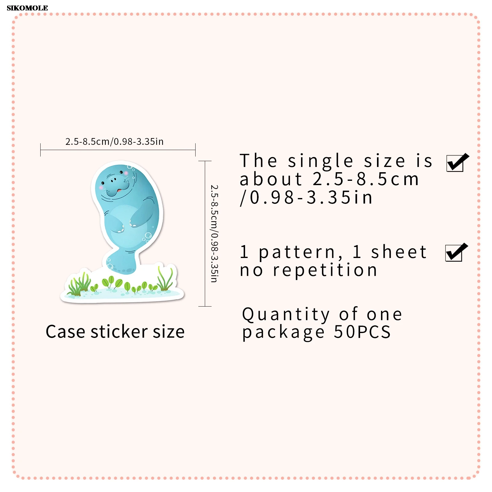 สติกเกอร์การ์ตูน10/30/50ชิ้นลายสัตว์พะยูนตกแต่งน่ารักสำหรับแล็ปท็อปรูปลอกกระเป๋าเสื้อผ้ากระเป๋าเดินทางกราฟฟิตีสติกเกอร์เด็ก