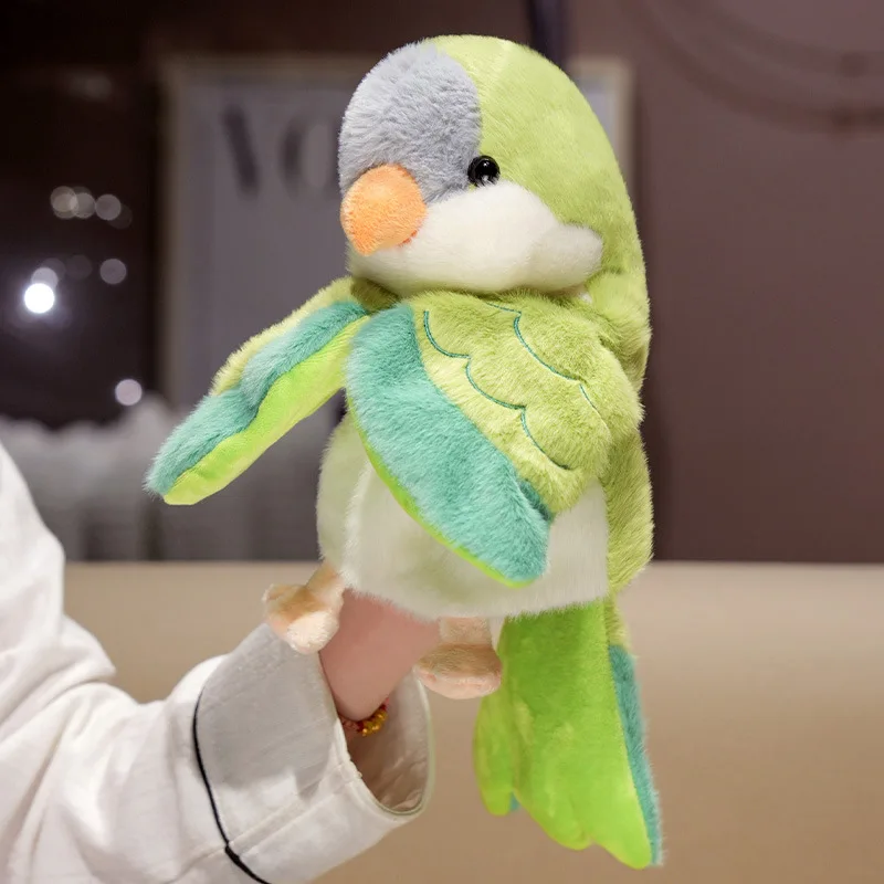 Can Parrot Hand Puppet Hair Toy Ventriloquist Doll Bird Performance Props Kindergarten Storytelling Gifts