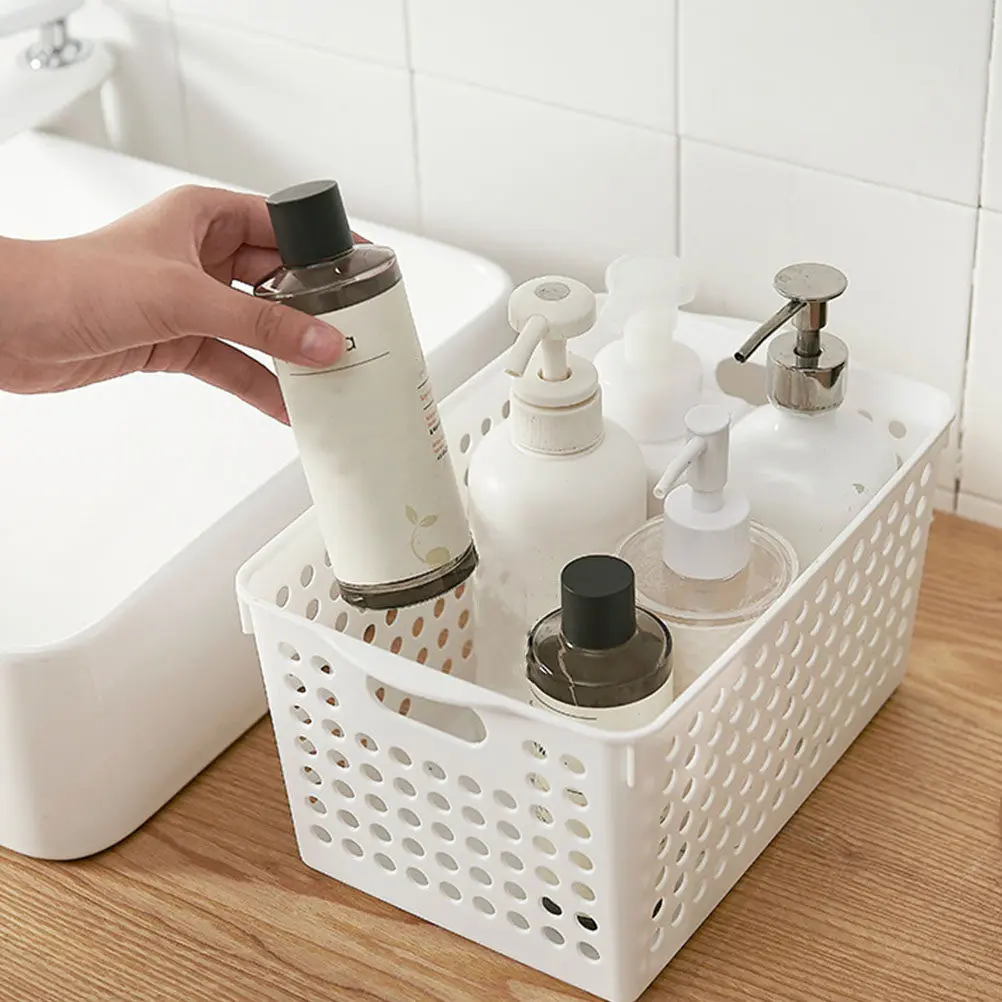 2pcs Snack File Storage Box Plastic Desktop Organizing Basket For Kitchen Cosmetics Sundries Organizer Household Supplies