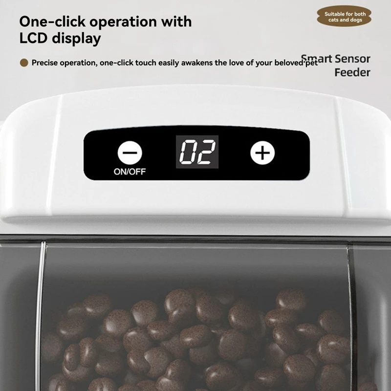 

New Smart Control Pet Induction Feeder Automatic Induction Cover Opening Moisture-Proof Neck Protection Grey