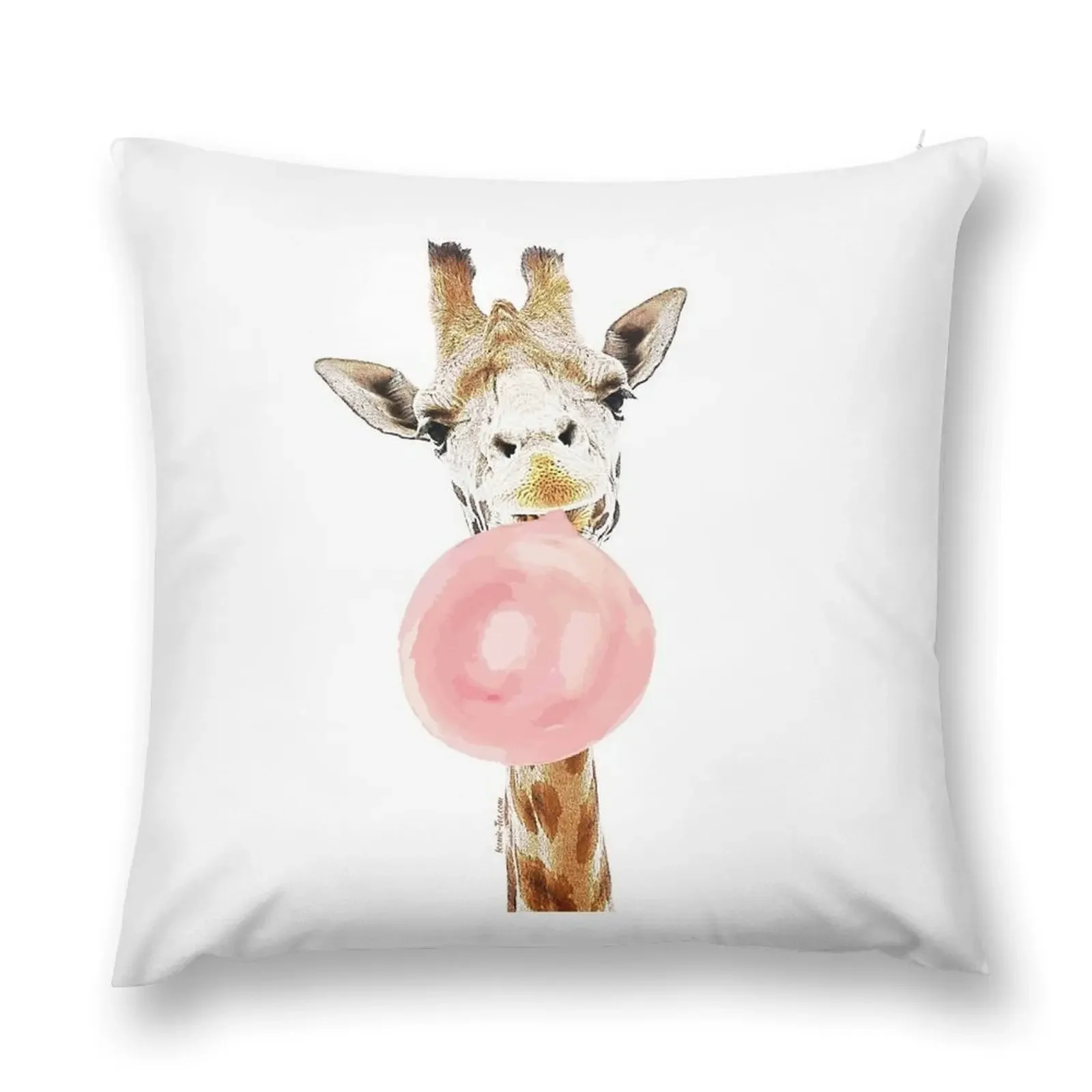 Pink Bubblegum Giraffe Throw Pillow autumn decoration Elastic Cover For Sofa Custom Cushion pillow