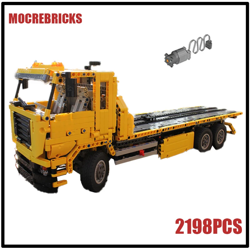 Advanced City Flatbed Tow Truck MOC Building Blocks Engineering Cars DIY Model Bricks Museum Collection Toys Boy's Holiday Gifts