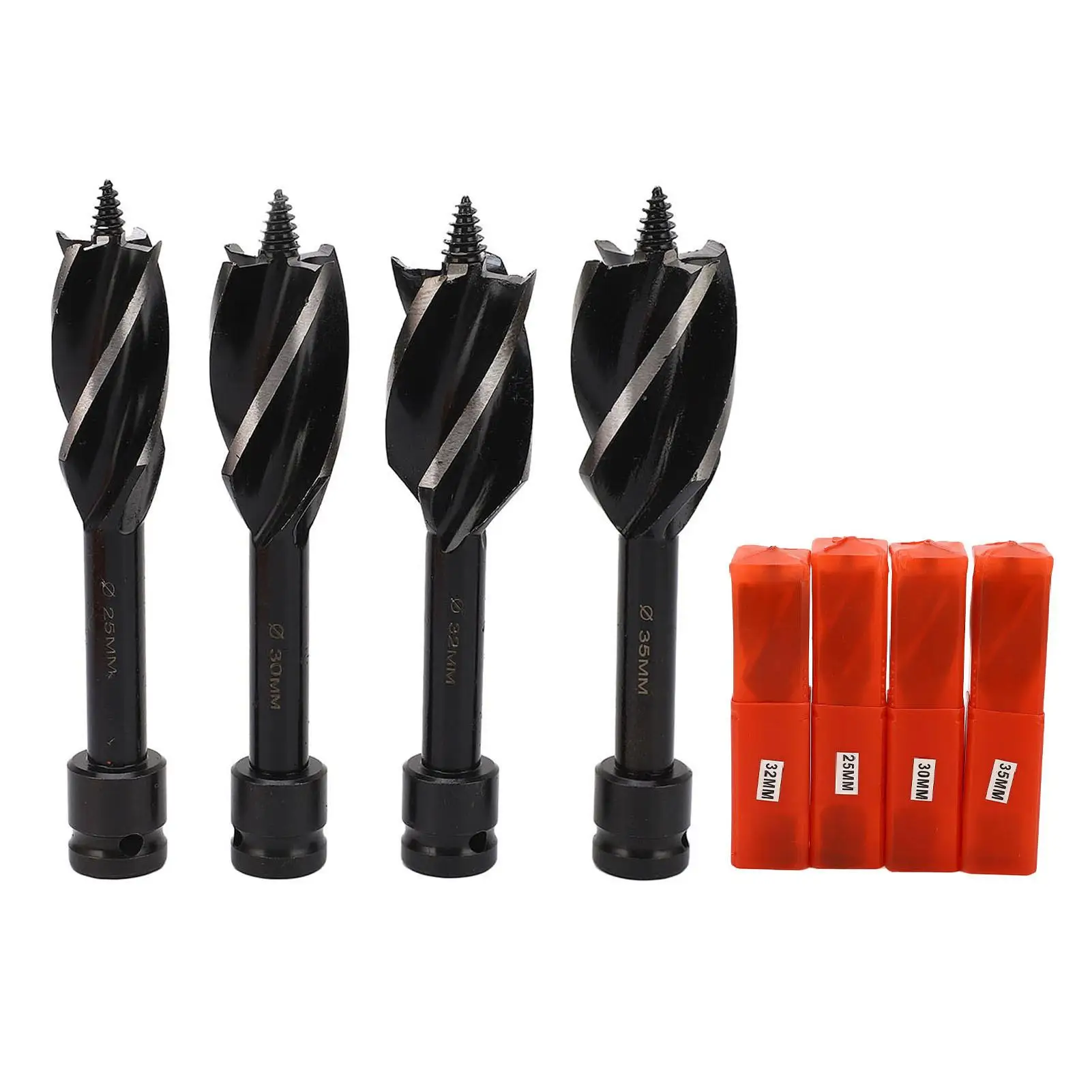 

Wood Auger Drill Bit Set 4 Flute Detachable Hex Shank Efficient Wood Boring Bits for Drilling Projects
