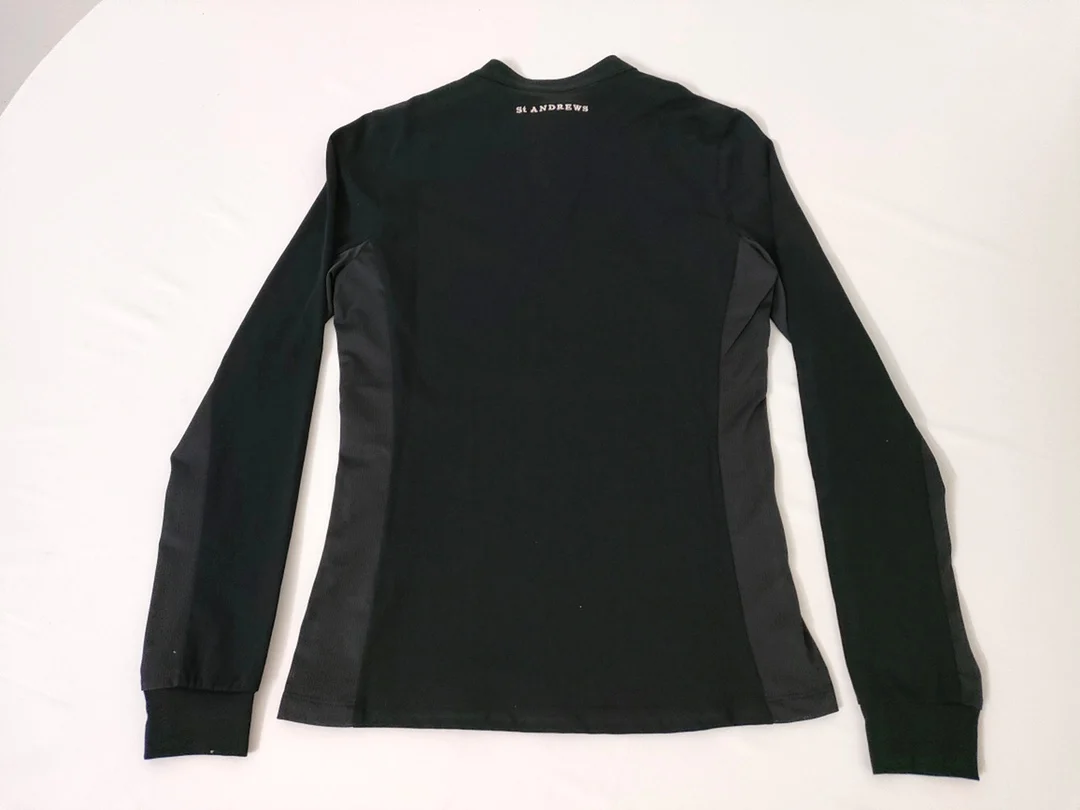 St ANDREWS Slim‑Fit White Crew Neck Golf Long Sleeve Top for Women Soft Breathable Outdoor Sportswear Easy‑to‑Match Gift