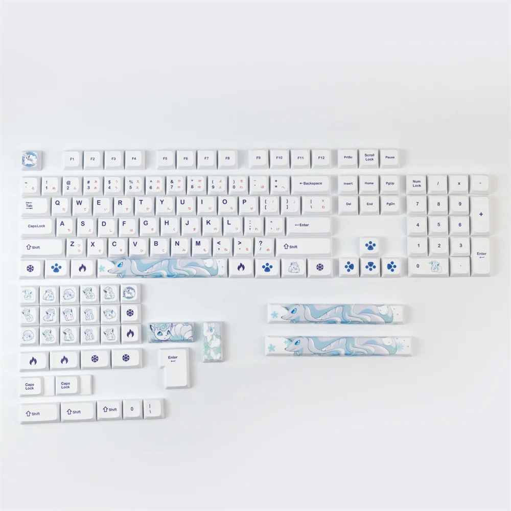 

138 Keys/set Six Tailed Fox Keycaps PBT Dye Sublimation Key Caps XDA Profile Keycap For Keychron Anne GH60 GK64 Poker 65% 75%