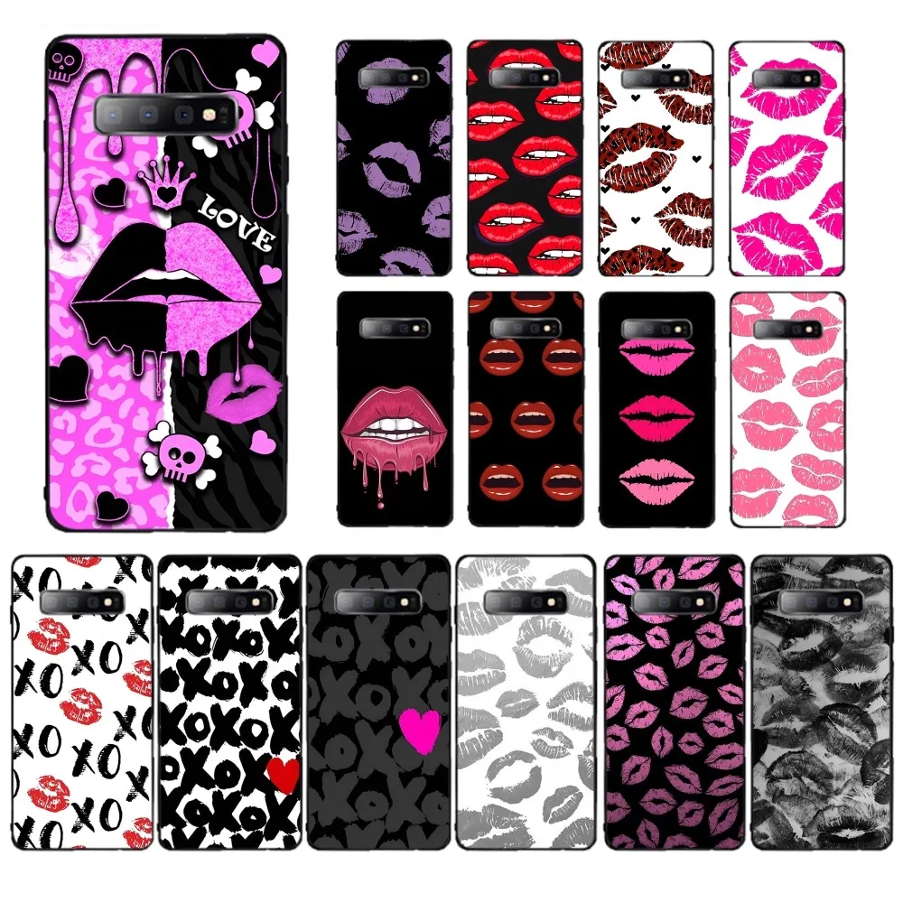 Gothic Style Lip Phone Case For Samsung S 9 10 20 21 22 23 30 23plus lite Ultra FE S10lite Fundas