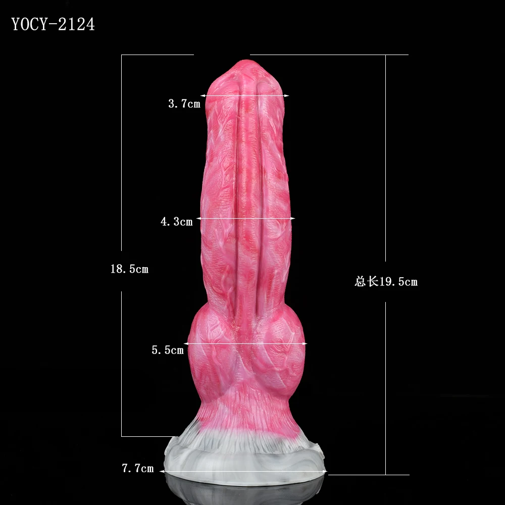 FAAK Knot Dog Dildo With Suction Cup Gory Raw Meat Color Sex Toys For Women Silicone Fantasy Penis Anus Massage Erotic Products