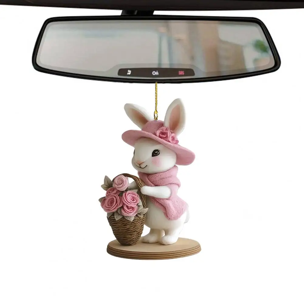 

Car Pendant Easter Bunny Easter Bunny Hanging Decoration Easter Bunny Calf Cartoon Keychain Set for Car Rearview Mirror Adorable