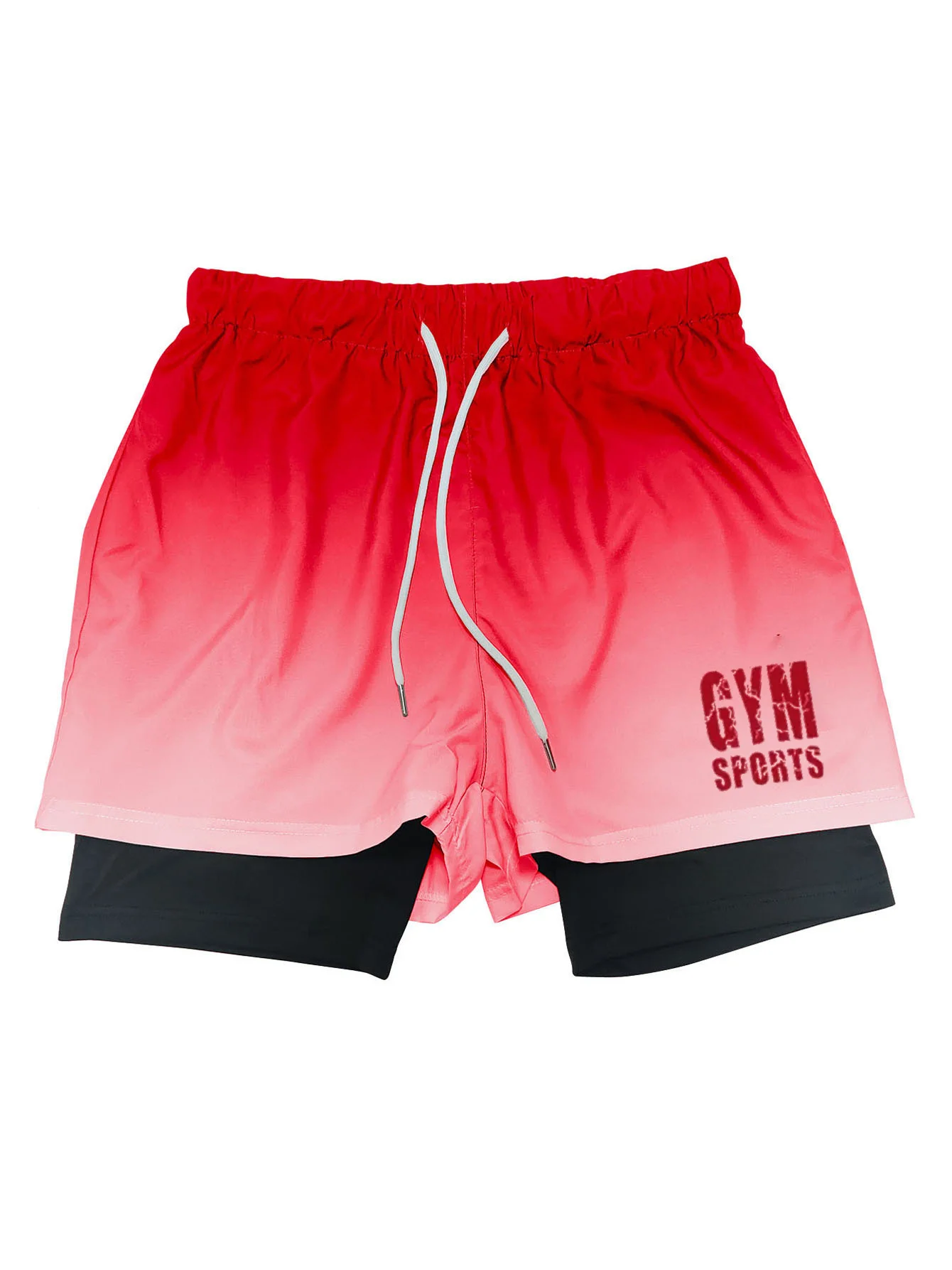 2024 New Men's Fitness Training Skinny Shorts Coconut Tree Print Summer 2 In 1 Quick Dry Gym Beach Jogging Shorts Outdoor Sportw