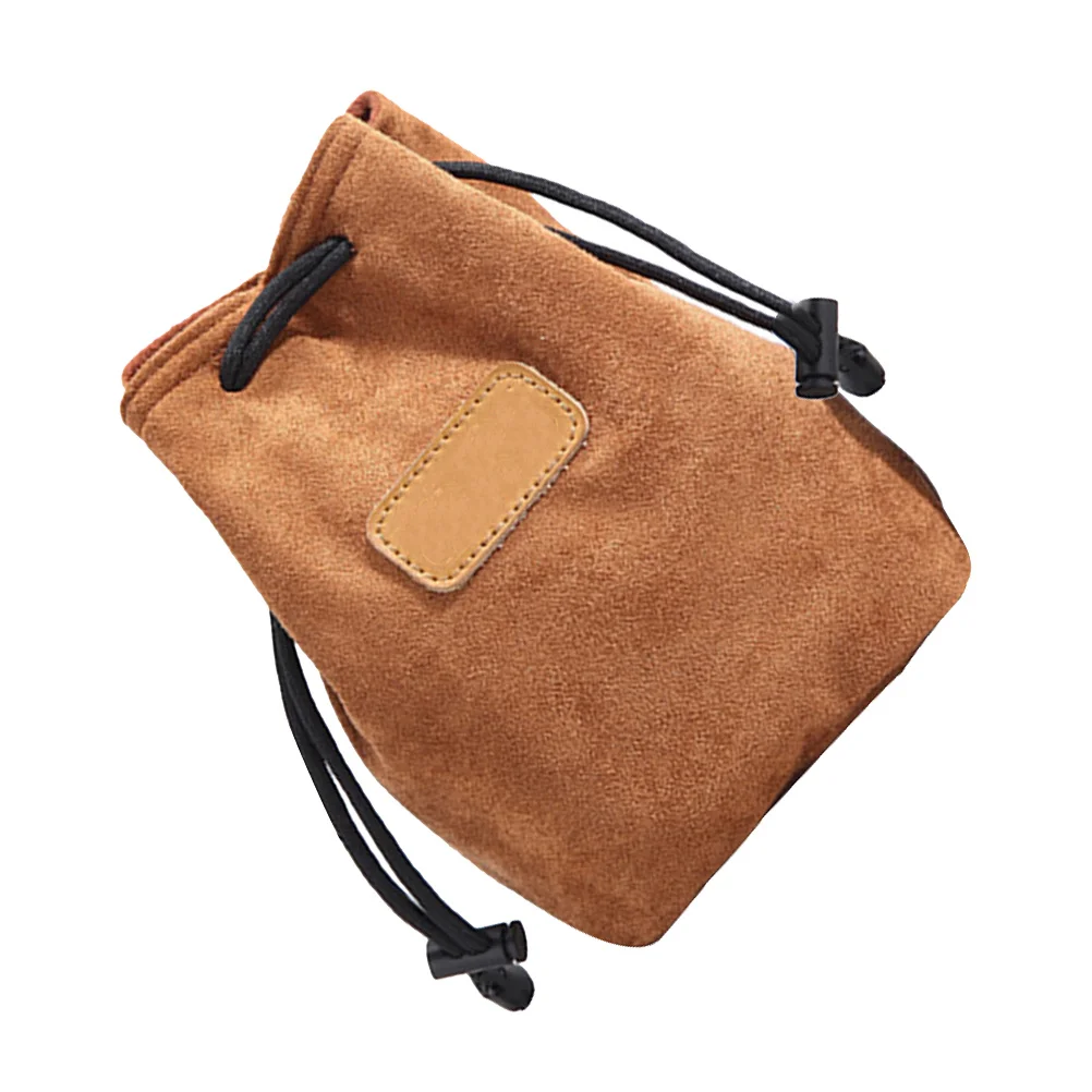 

1pc Camera Lens Bag Khaki Compact Size Portable Durable Padded Inner Case For Digital Camera Storage Travel Protection Accessory