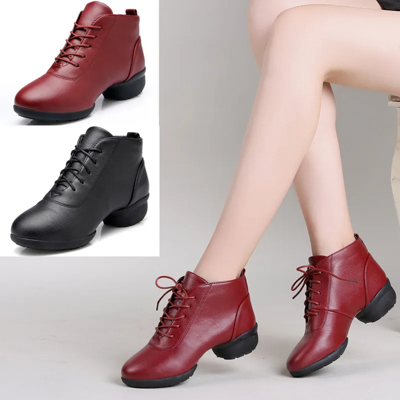 Woman's Dance Sneakers for Women Jazz Dancing Shoes Female Black Red Ladies Modern Ballroom Girl's Sports Shoes Size 34-42