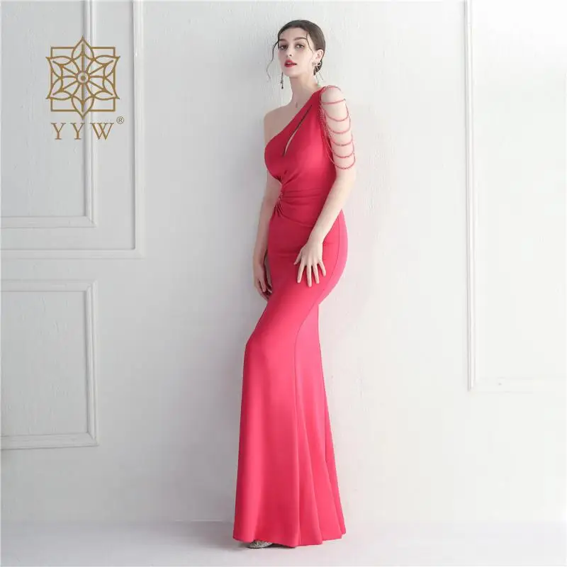 Off Shoulder Fashion Women Evening Dress Wedding Bride Hallow Sexy Prom Gown Ladies Skinny Cocktail Vestidos Formal Luxury Dress