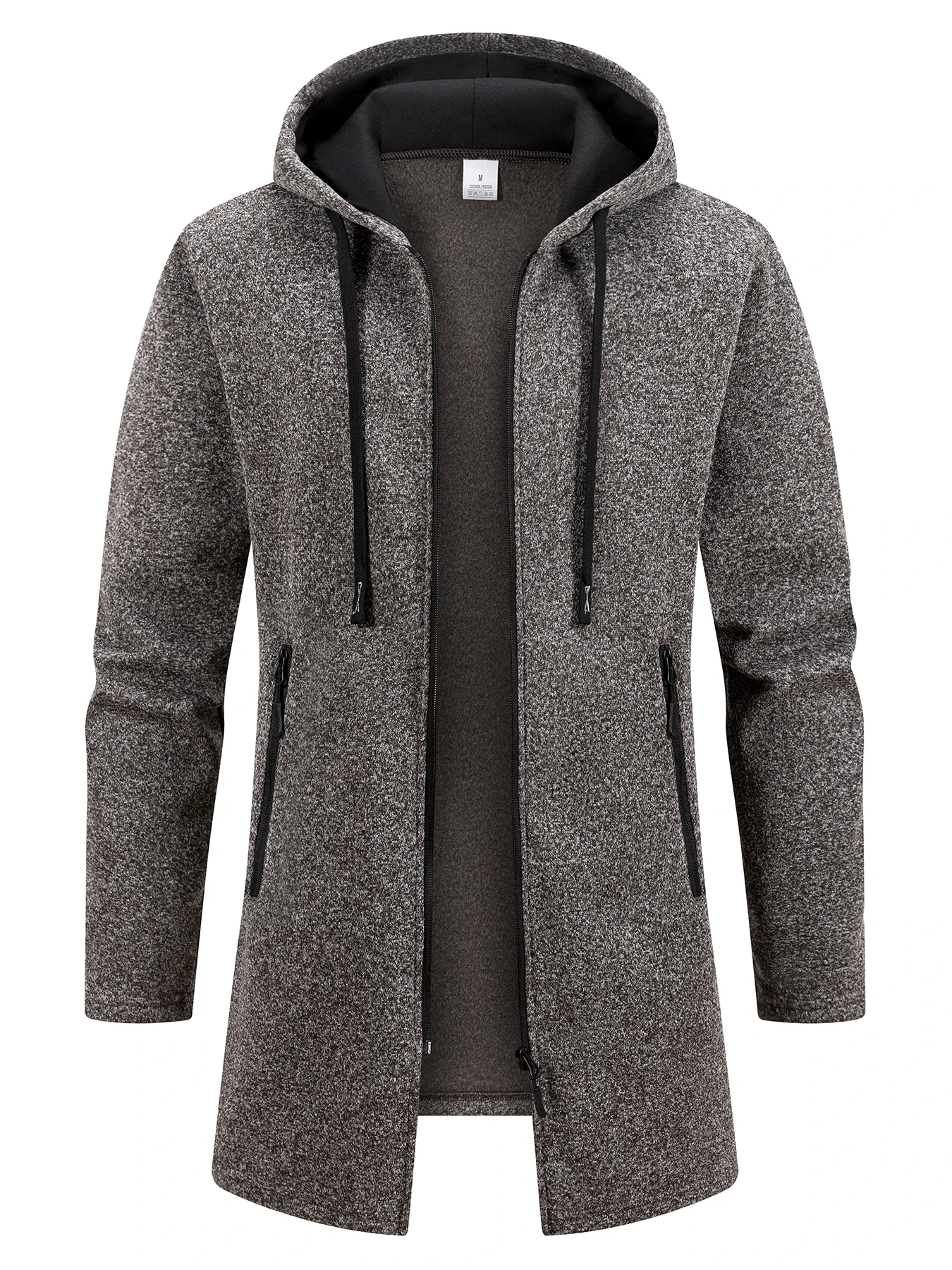 New Winter 2025 Men's Long Sweater Coats Jacket Hooded Cardigans Men Outwear Casual Sweaters Fleece Liner Thicker Warm Sweaters