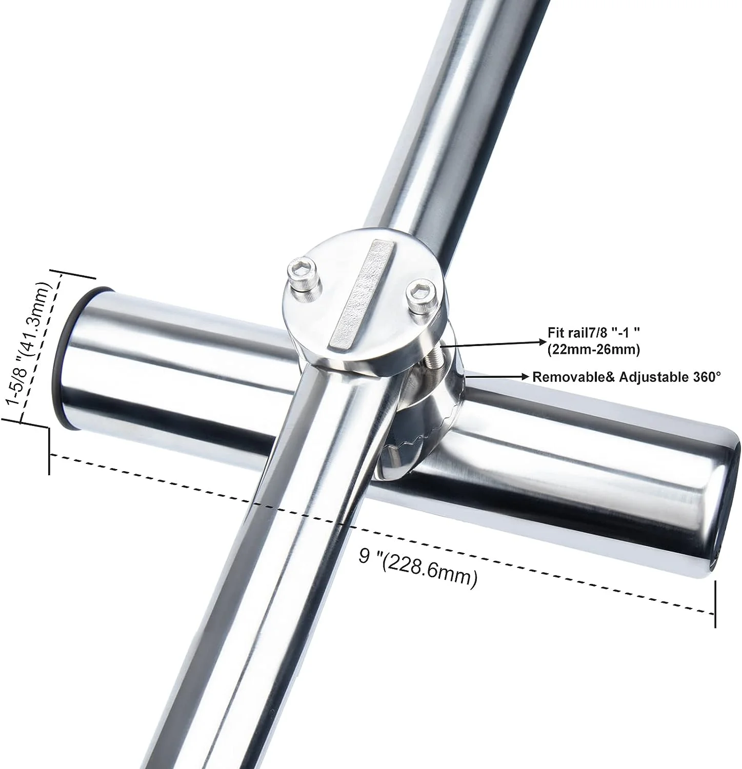 Soporte caña pescar acero inoxidable riel 7/8-1" barco yate - imagen 3