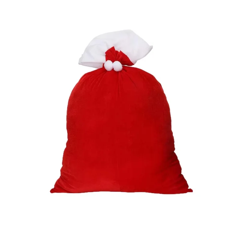 50x70cm Santa Claus Christmas Sack Bag Costume Sacks for Presents, Kids Stocking Stuffer, Holiday Event Supplies for Gifts