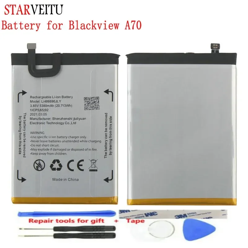 Batteria originale per Blackview A70 Batteria 5380mAh parte di riparazione del telefono cellulare