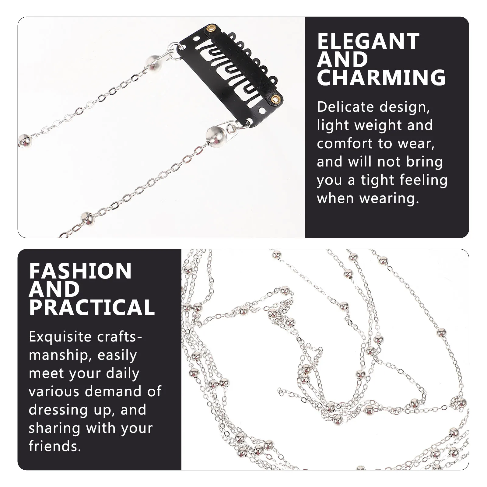 

2 pcs Hair Chains for Women Girls Braid Accessories Jewelry Decorative Lightweight Fashionable Elegant Comfortable