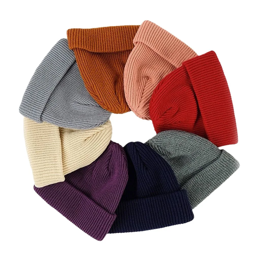 2023 New Caps Cold Hat Men\'s Winter Solid Color All-match Landlord Watermelon Hip Hop Hot Selling Knit Hat Wool Hat Over Hats