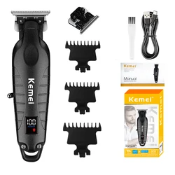 Kemei  Hair Clipper Professional Trimmer Cordless Haircut Machine Type-c Rechargeable Hair Trimmer  Zero Gapped Cutting km-2293