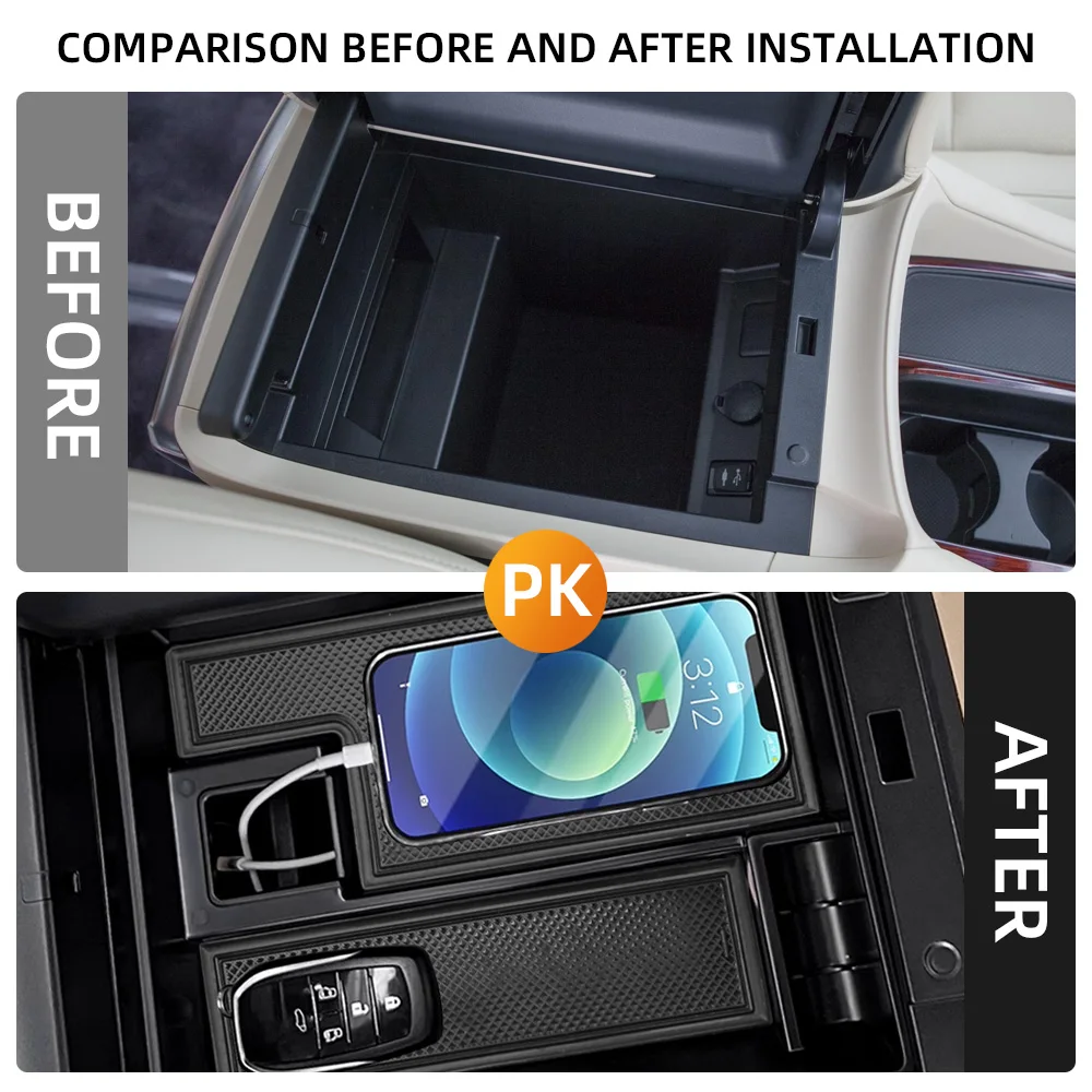 لتويوتا ألارد 30 Vellfire 30 سلسلة 2015-2021 مسند الذراع صندوق صينية تخزين حامل الحاويات منظم الملحقات الداخلية