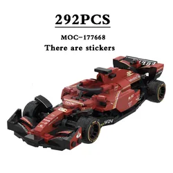 Building block MOC-177668 MOC-F1 racing car SF-24 Small Car Toys, Assembly Model 292PCS Kids Birthday Gift Christmas Toys  Gifts