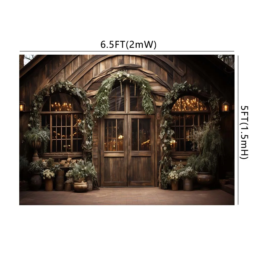 Barn Wood with Christmas Wreath Photography Background  Decoration Anniversary Newborn 