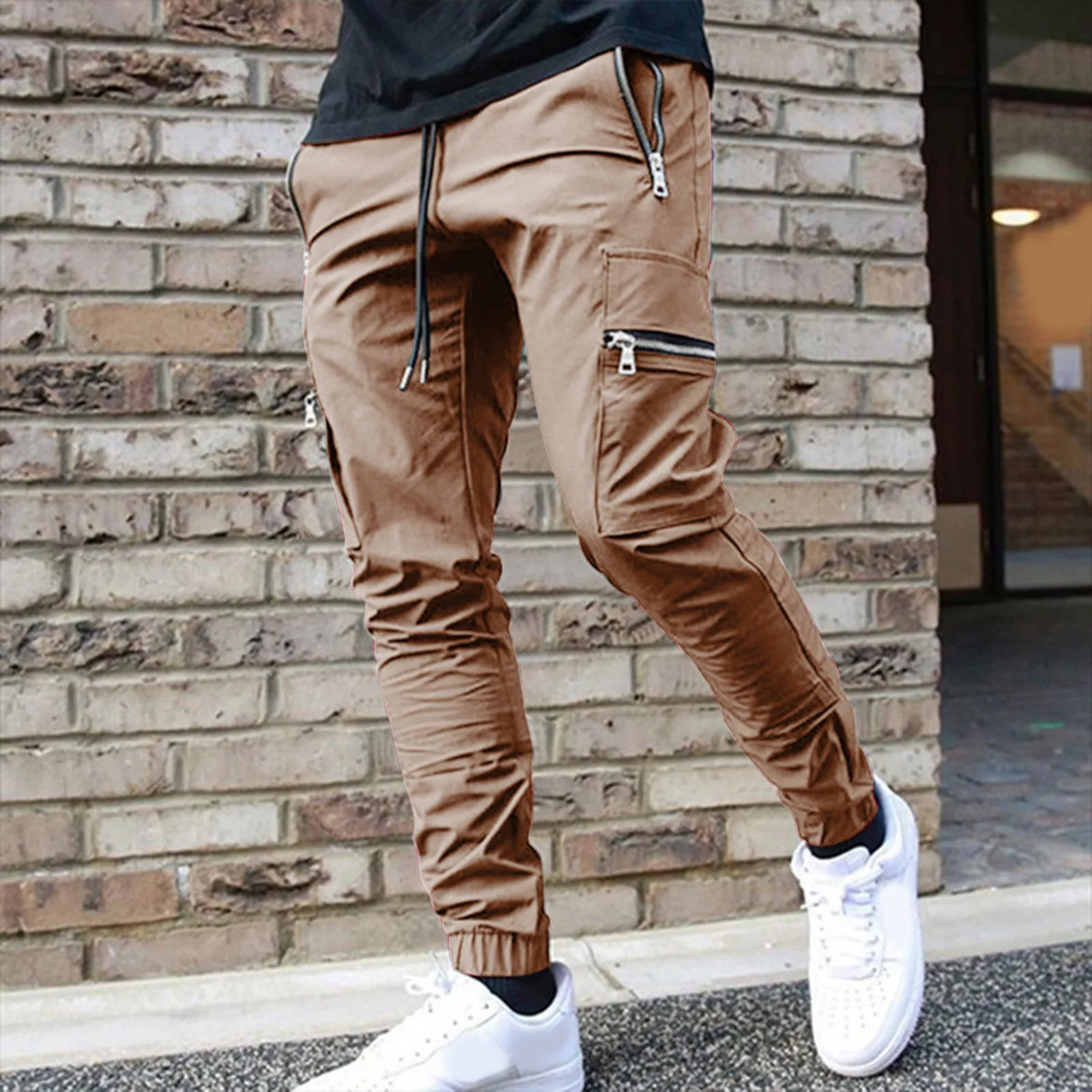 

Spring Fashion Cotton Simple Solid Color Men Pants Leisure High Street Man Casual Trousers Y2k Clothing Pantalones Streetwear