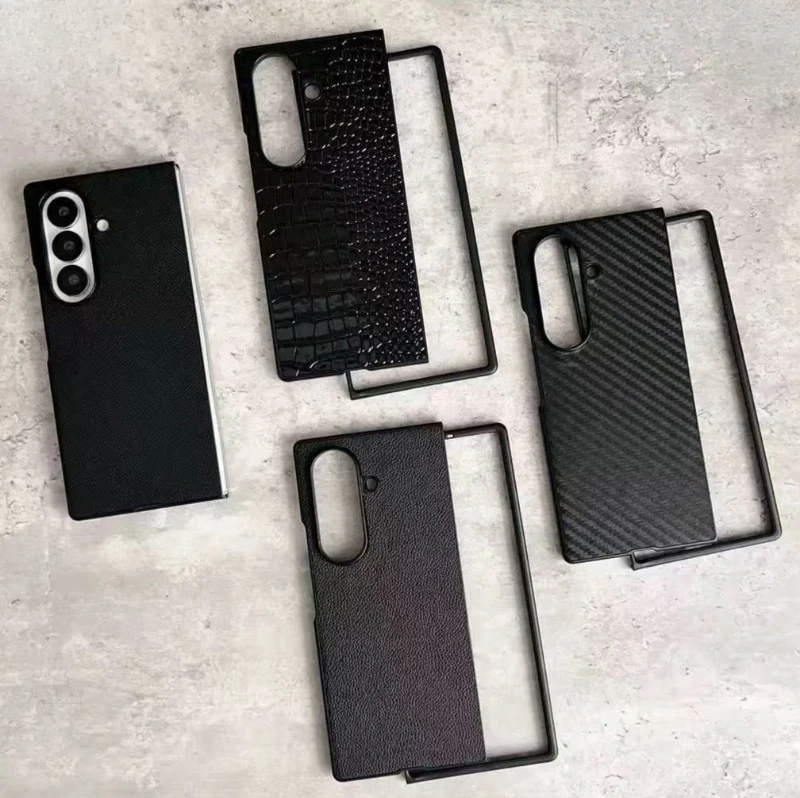 Krokodil-Carbonfaser-Saffiano-Lichi-Leder-Handyhülle für Samsung Galaxy Z Fold 8 Ultra Z Fold 7 6 5 4 3 Z Flip 8 7 6 5 4 3