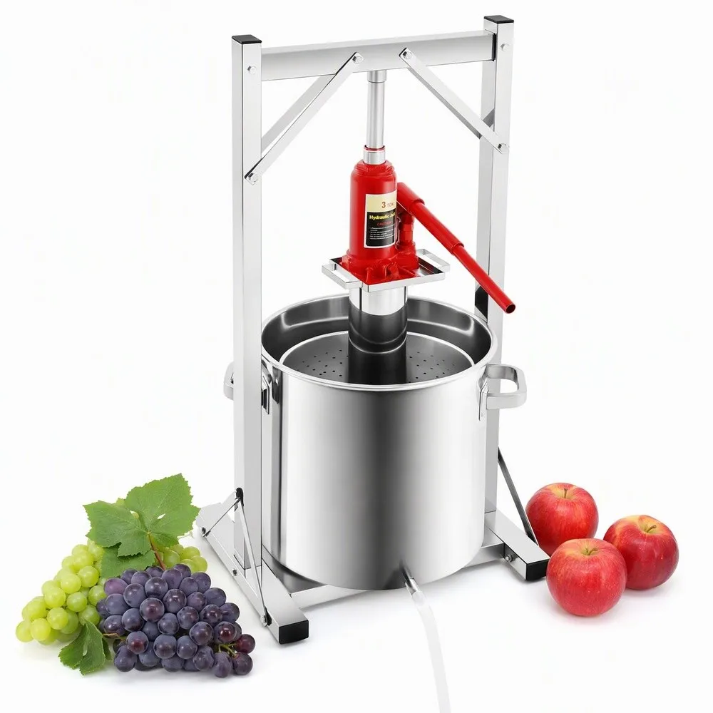 Hydraulic Fruit Wine Press 5.81Gal Heavy Duty Juice Extractor