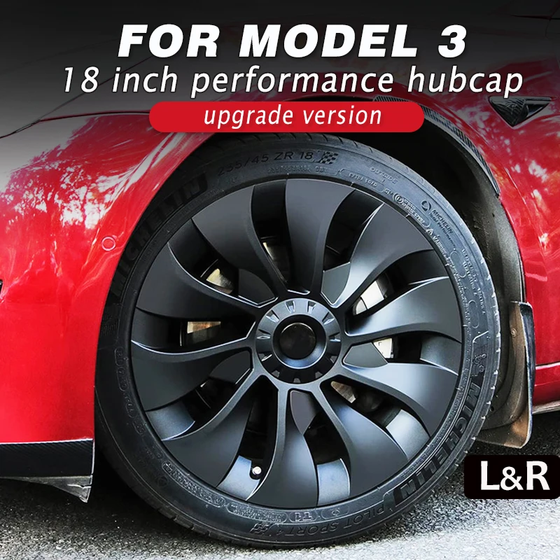 Car Performance Substituição Cap Roda, Hubcap, Full Rim Cover, Acessórios para Tesla Model 3, 18 "Wheel Cover, 2020-2023, 4pcs