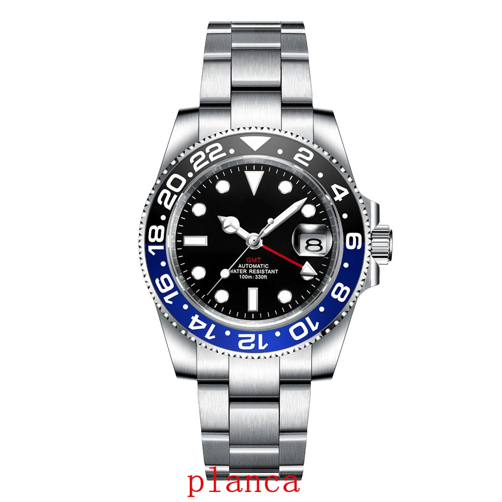 Orologio meccanico automatico luminoso da uomo da 40 mm con movimento NH34 in vetro zaffiro