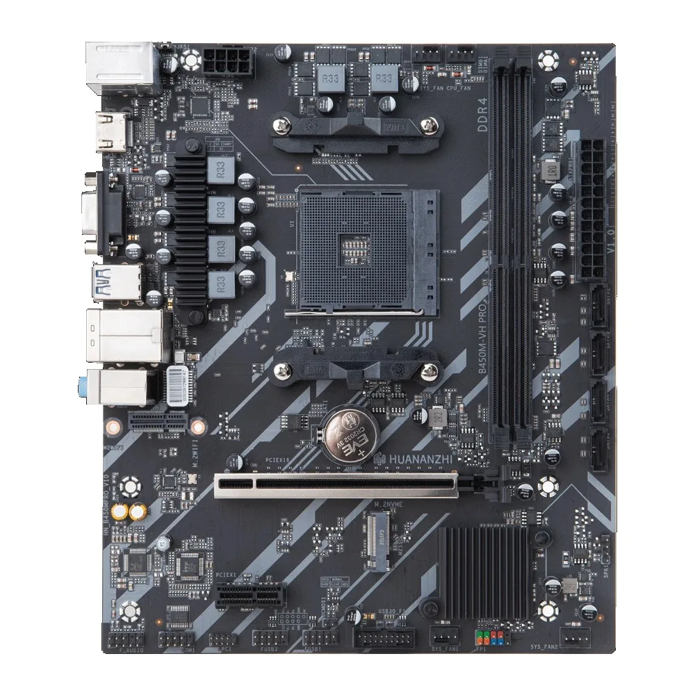 HUANANZHI AMD B450M VH pro لوحة أم للألعاب USB3.0 M.2 NVMe SATA3 تدعم Ryzen 5500 5600 5600G CPU لوحة أم للألعاب