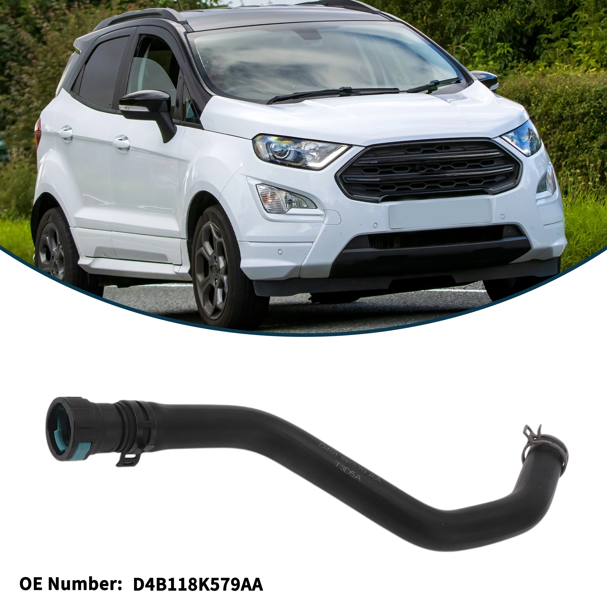 UXCELL خرطوم المبرد سخان خرطوم المبرد المخرج خرطوم الأنابيب رقم D4B118K579AA لفورد EcoSport 1.0T 2017 أنبوب مدخل الهواء الدافئ #4