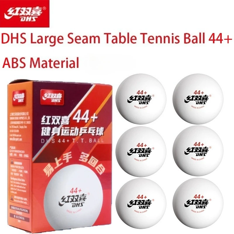 

DHS Мяч для пинг-понга Шов ABS Новый материал 44 мм Очень большой мяч для улицы Легко ручкать и многокруглый профессиональный матчевой мяч
