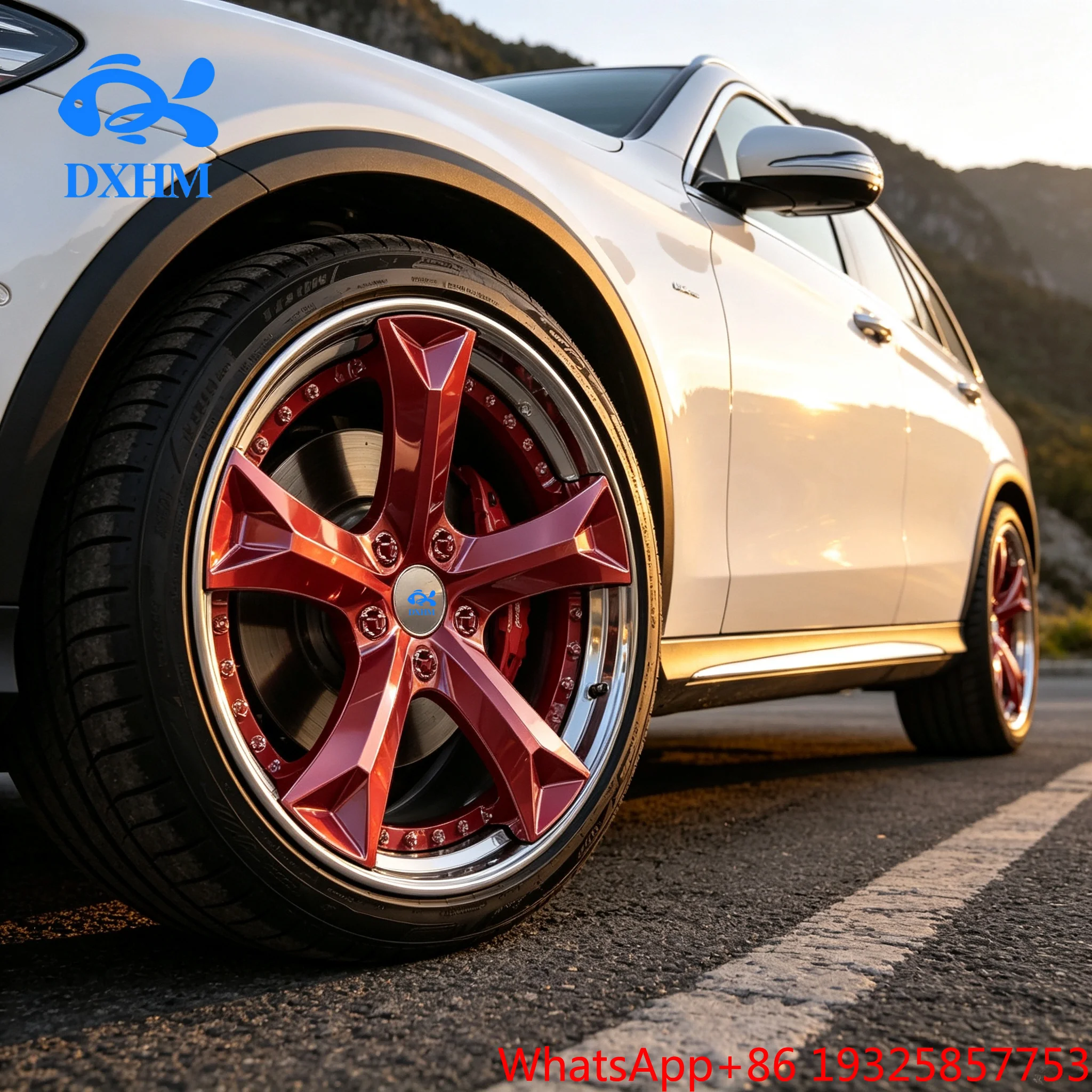2 Piece Custom Alloy Concave Froged 16-24 Inch 5x112 5x130 Red Brushed Te37 5 Star Spoke Rims for