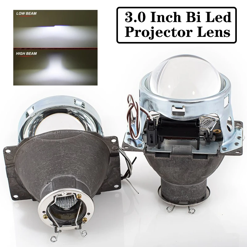 

3Inch Bi Led Projector Lens Single double lens Halo Lights For Car Headlights Angel Eyes High Low Beam LED Auto Lamps Kits Super