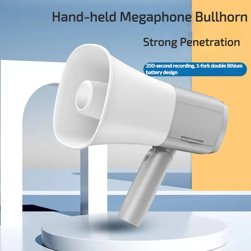 Portable Megaphone Bullhorn Loudspeaker Selling Promote Amplifier Foldable Handle Adjustable Volum for Safe Drills Outdoor Sport