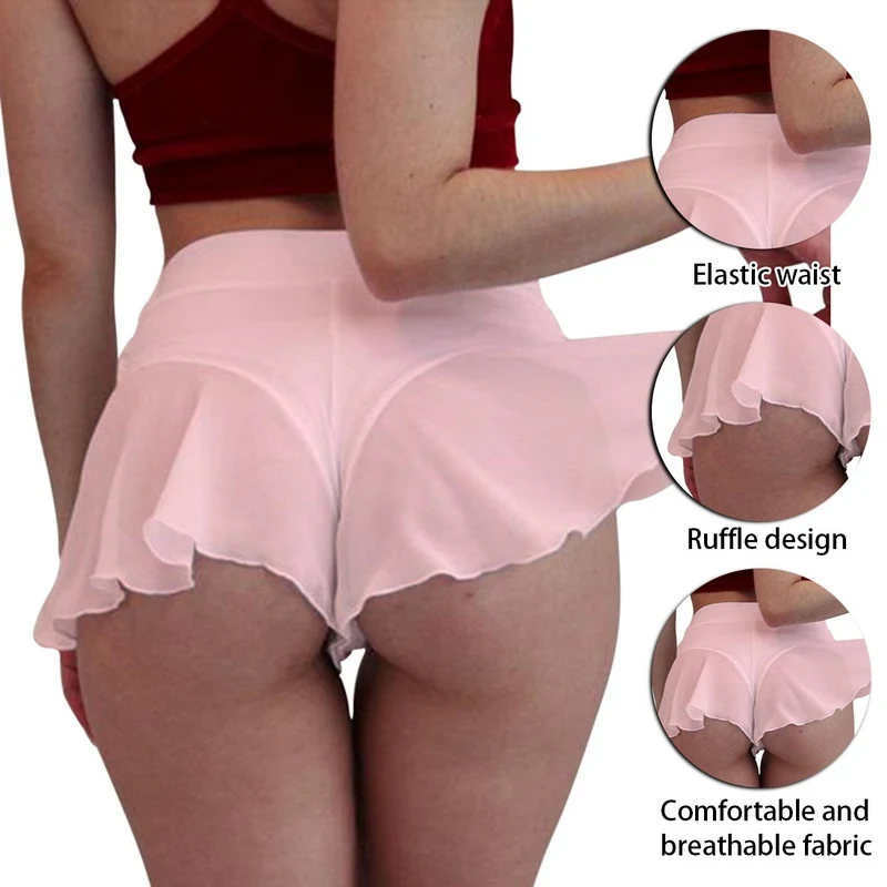 See Through Women Panties Sport Dress Ruffles Dancewear Sexy Underwear Women Mini Dress Sexy Tennis Skirt Lingerie Thongs