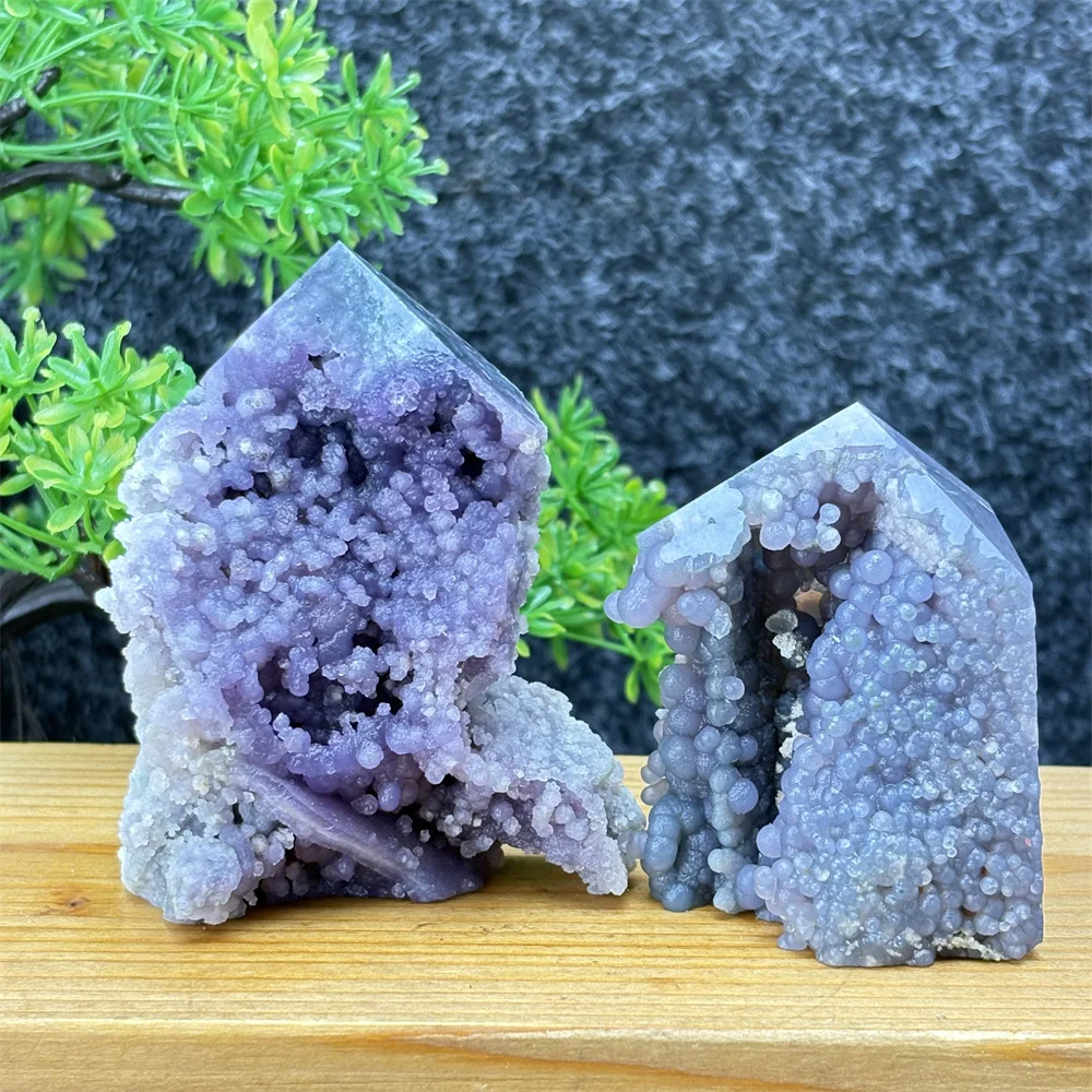 Boho Style Grape Agate Tower Unique Mineral Specimen Collection Home Decor Art Ideal Valentine's Day Gift