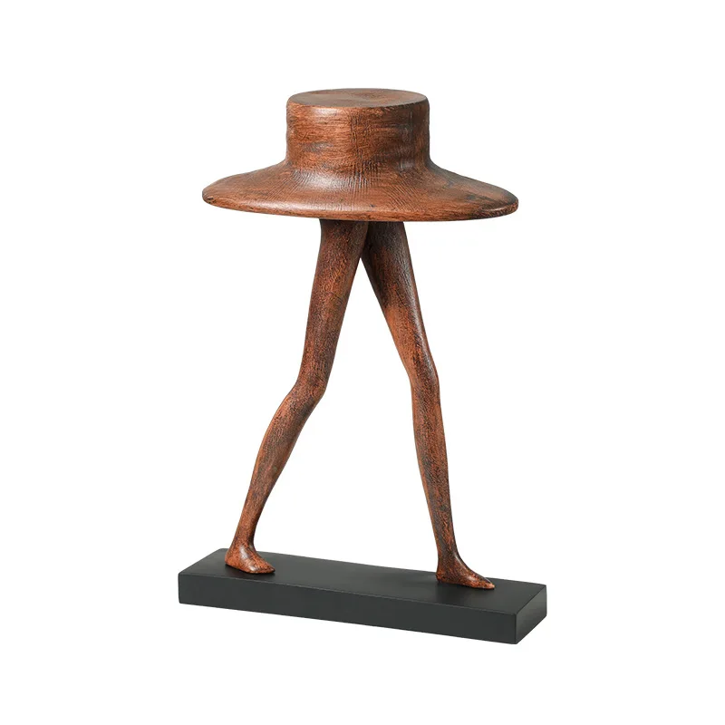 Italian minimalist retro abstract solitary hat long-legged man sculpture sales office hotel entrance decoration cabinet