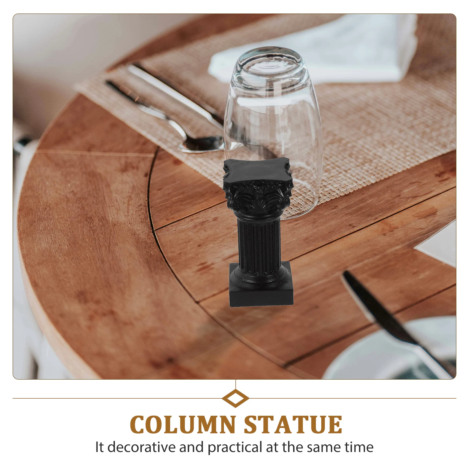 

2pcs Holder Ornament Resin Roman Pillar Column Candlestick Tabletop Decor For Room Home Desktop Photography Background