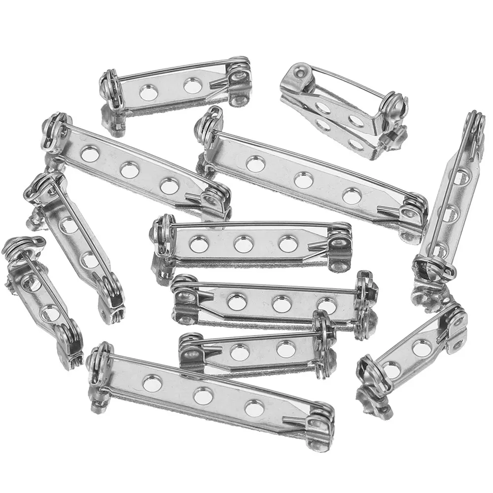20pcs Stainless Steel Safety Pins Lock Buckle Sewing Clothing for DIY Lapel Pins Brooch Jewelry Making Supplies Wholesale Metal