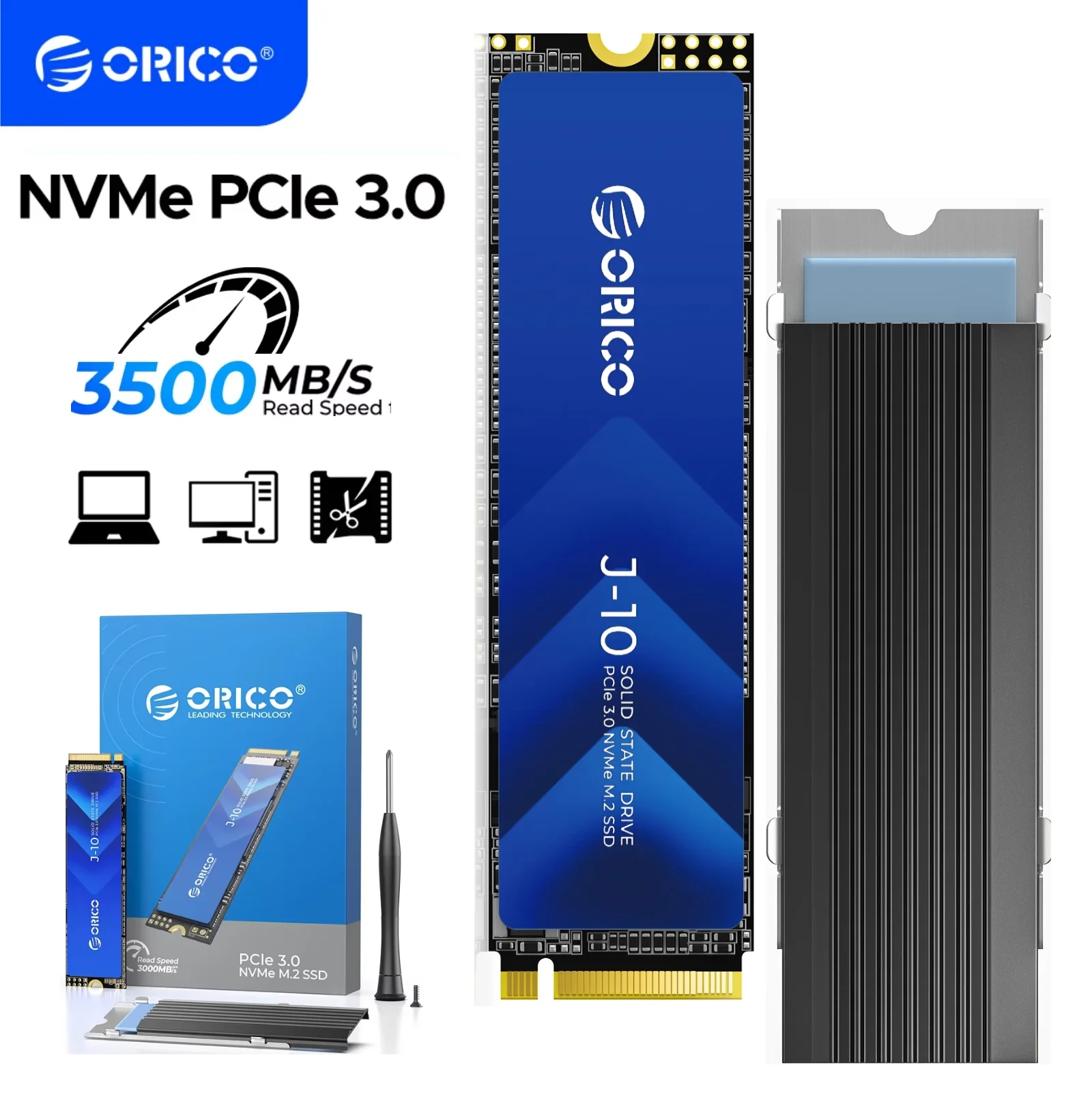 

ORICO 2TB 1TB SSD NVME M.2 PCIe 3.0 Solid State Drive Gen3*4 3500MB/s Solid State Drive 2280 Internal Hard Disk for Laptop Deskt