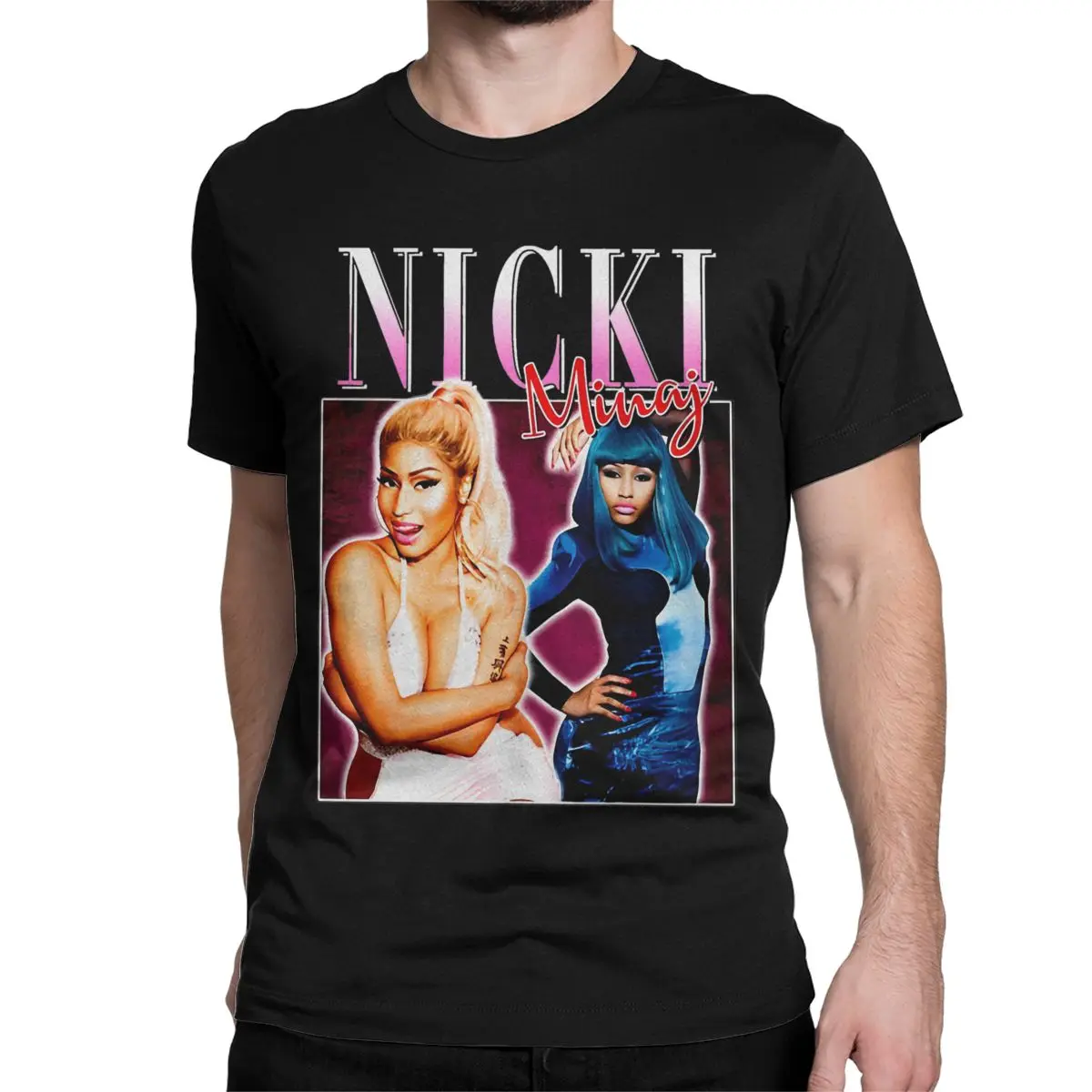 Men's T-Shirt Nicki Minaj Rapper Novelty Cotton Tee Shirt Short Sleeve T Shirts Round Collar Clothing 4XL 5XL 6XL