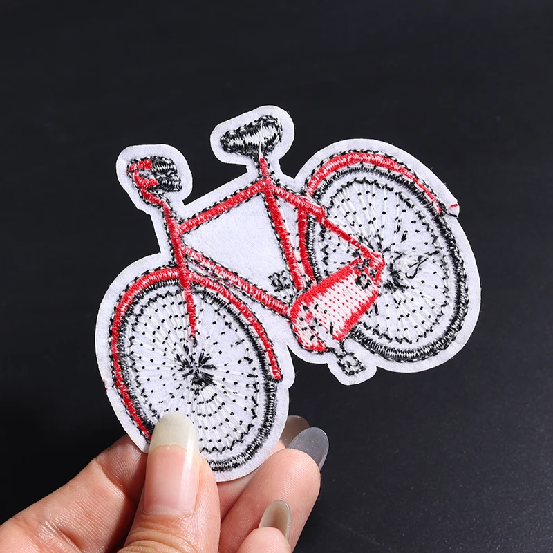 Dimensioni della bicicletta del fumetto: toppa per ricamo 7.8*7CM ferro su abbigliamento accessori fai da te Patch per abbigliamento per bambini