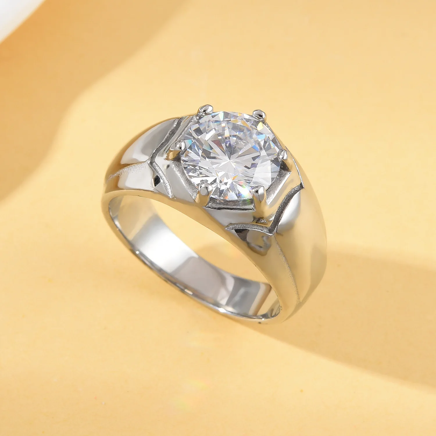 A3487 Men's High Quality 316LStainless Steel Onyx Watchband Rings Classic Fashion Trend Jewelry Product